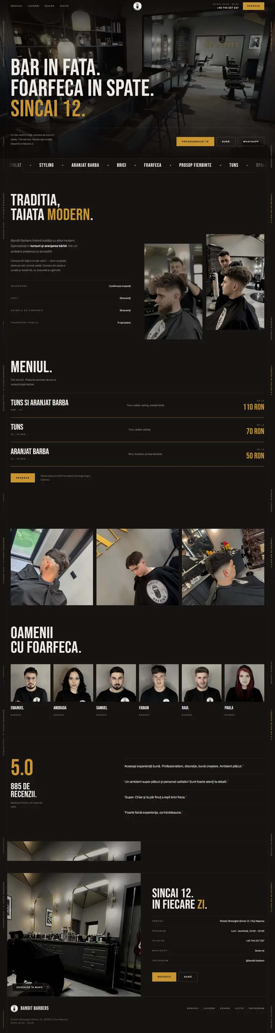 Pagina completă a demo-ului Bandit Barbers