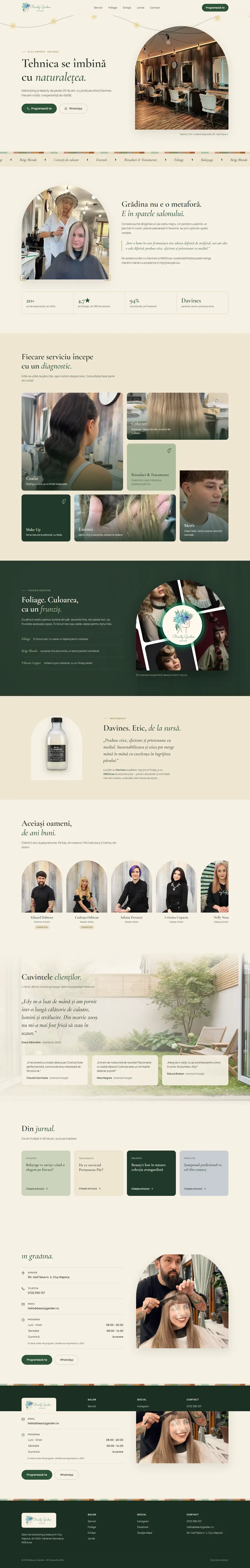 Pagina completă a demo-ului Beauty Garden